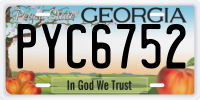 GA license plate PYC6752