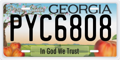 GA license plate PYC6808