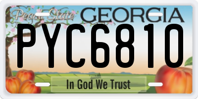 GA license plate PYC6810