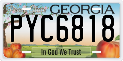 GA license plate PYC6818