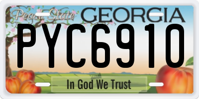 GA license plate PYC6910