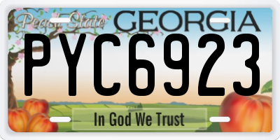 GA license plate PYC6923