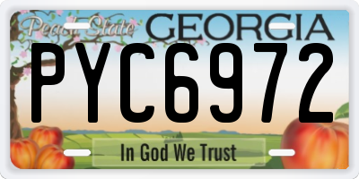 GA license plate PYC6972