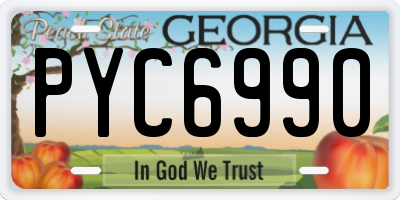 GA license plate PYC6990