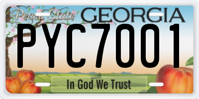 GA license plate PYC7001