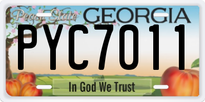 GA license plate PYC7011
