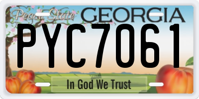 GA license plate PYC7061