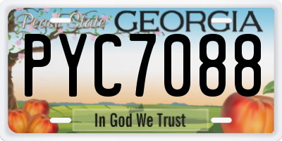 GA license plate PYC7088