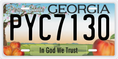 GA license plate PYC7130