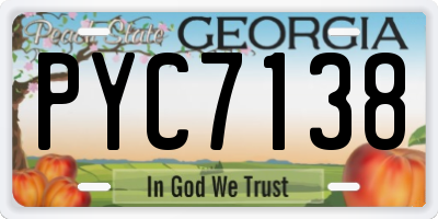 GA license plate PYC7138