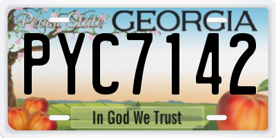GA license plate PYC7142