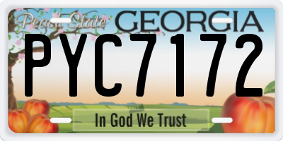GA license plate PYC7172