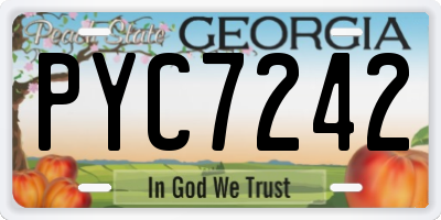GA license plate PYC7242