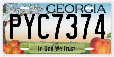 GA license plate PYC7374