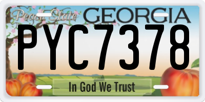 GA license plate PYC7378
