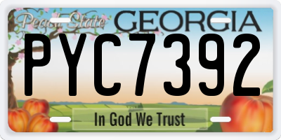 GA license plate PYC7392