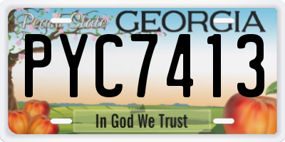 GA license plate PYC7413