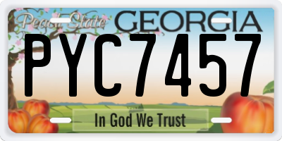 GA license plate PYC7457
