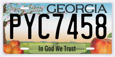 GA license plate PYC7458