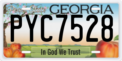 GA license plate PYC7528