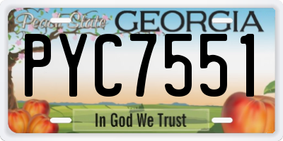 GA license plate PYC7551