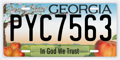 GA license plate PYC7563