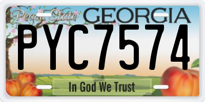 GA license plate PYC7574