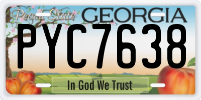 GA license plate PYC7638
