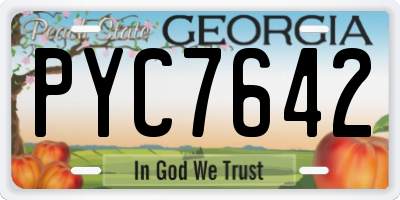 GA license plate PYC7642