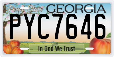 GA license plate PYC7646