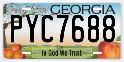 GA license plate PYC7688
