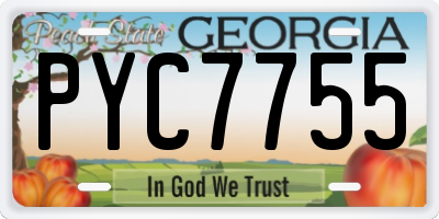 GA license plate PYC7755