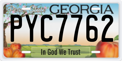 GA license plate PYC7762