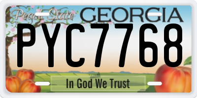GA license plate PYC7768