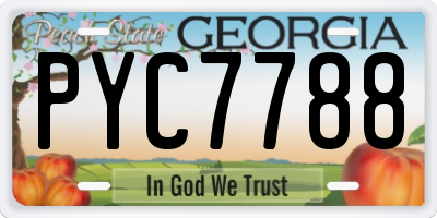 GA license plate PYC7788