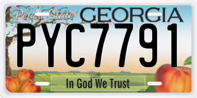 GA license plate PYC7791