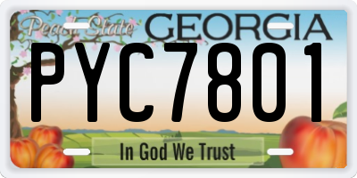 GA license plate PYC7801