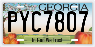 GA license plate PYC7807