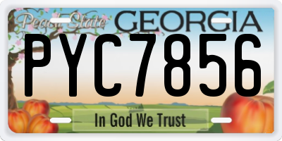 GA license plate PYC7856