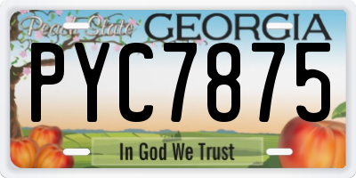 GA license plate PYC7875