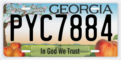 GA license plate PYC7884