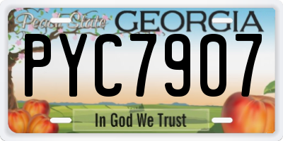 GA license plate PYC7907