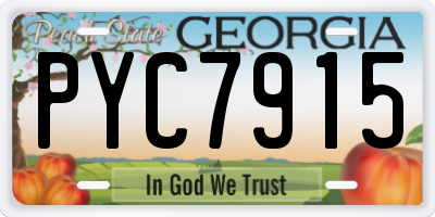 GA license plate PYC7915