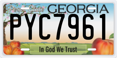 GA license plate PYC7961
