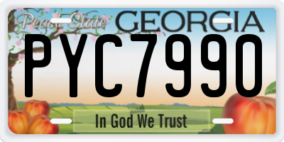 GA license plate PYC7990
