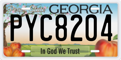 GA license plate PYC8204