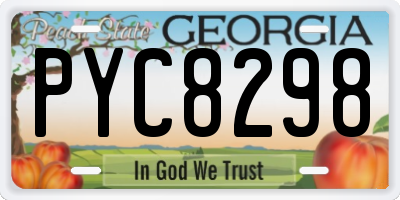 GA license plate PYC8298