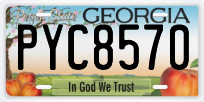 GA license plate PYC8570