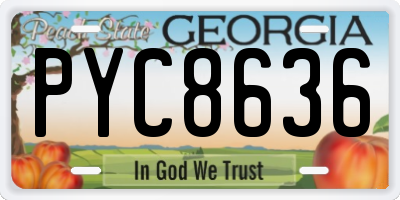 GA license plate PYC8636