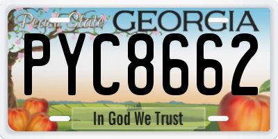 GA license plate PYC8662